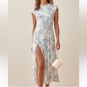 Reformation Blue Floral Dress